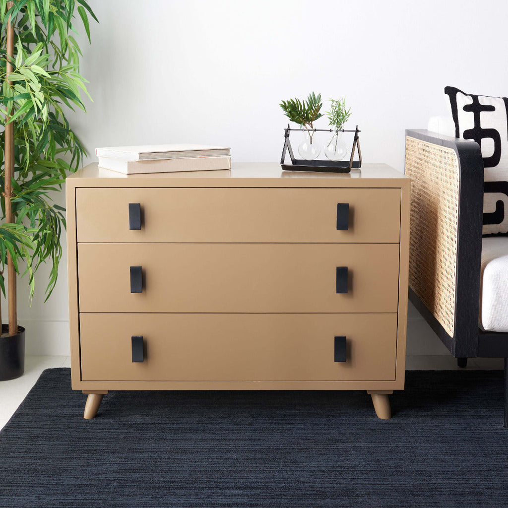 Safavieh Blaize 3 Drawer Chest - Taupe/Black