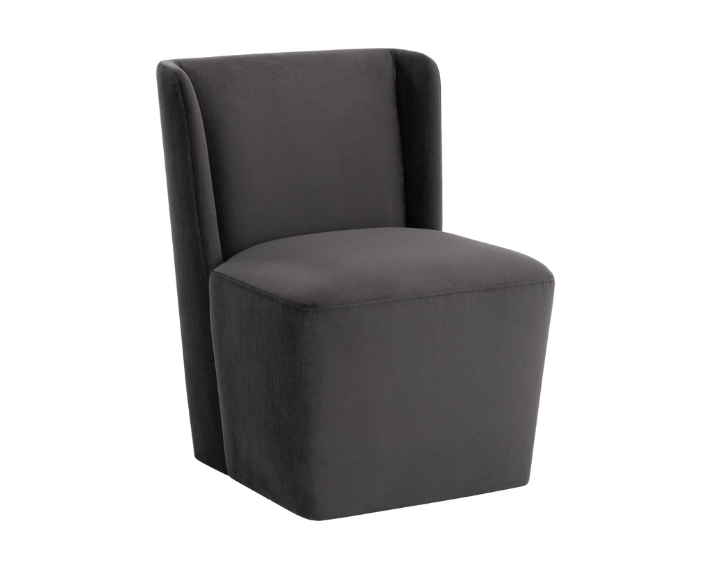 Amita Wheeled Dining Chair - Piccolo Pebble | Sunpan Furniture - 109899