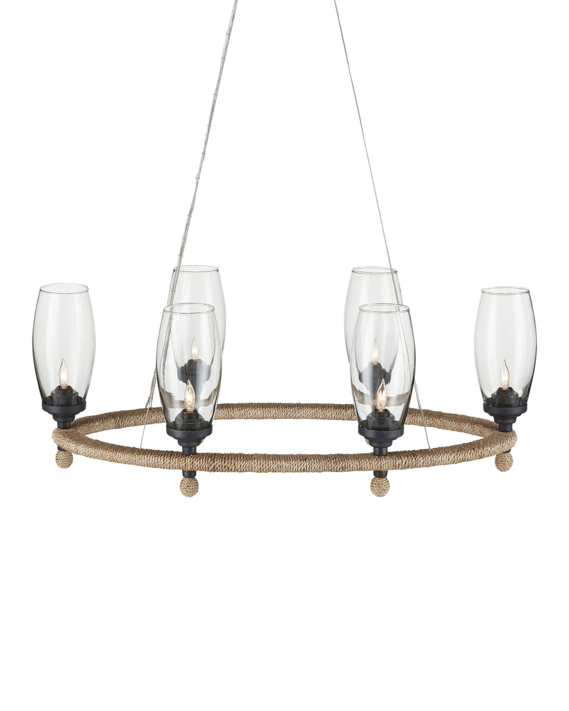 Currey & Co Hightider Glass Oval Chandelier | 9000-1086