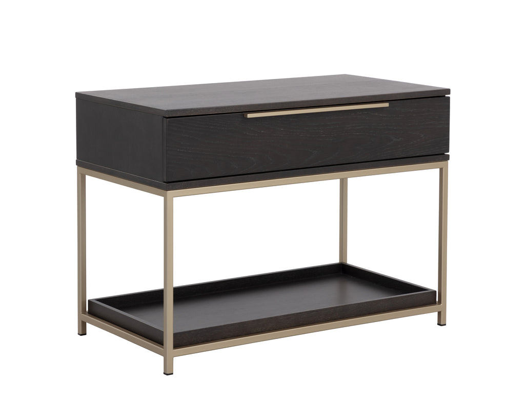 Rebel Nightstand - Large - Gold - Charcoal Grey | Sunpan Furniture - 109073