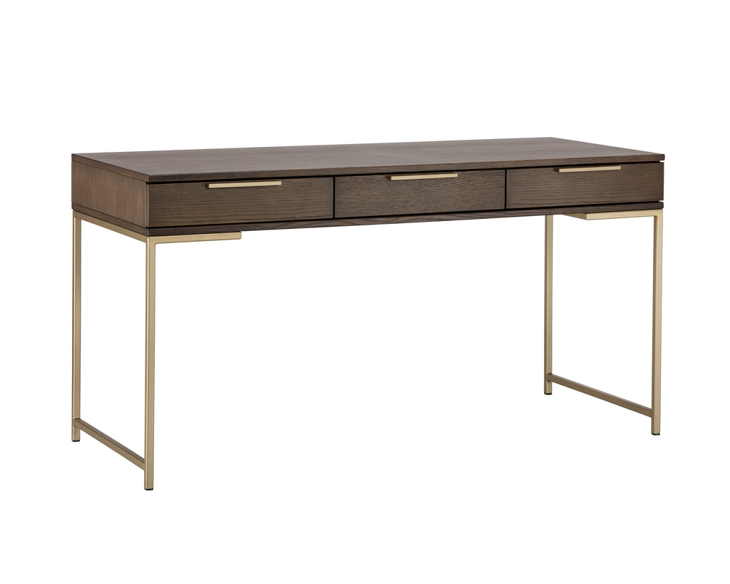 Rebel Desk - Gold - Raw Umber | Sunpan Furniture - 104610