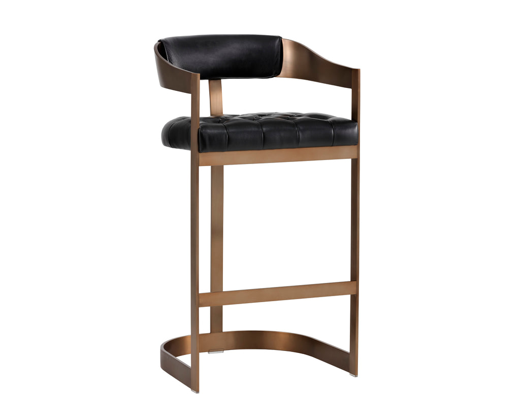 Beaumont Barstool - Antique Brass - Cantina Black | Sunpan Furniture - 103777