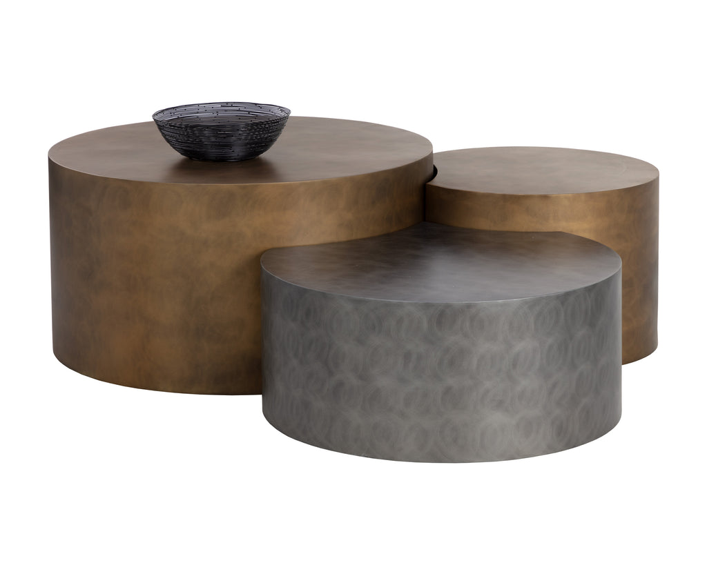 Neo Coffee Tables (Set Of 3) - Antique Brass | Sunpan Furniture - 108210