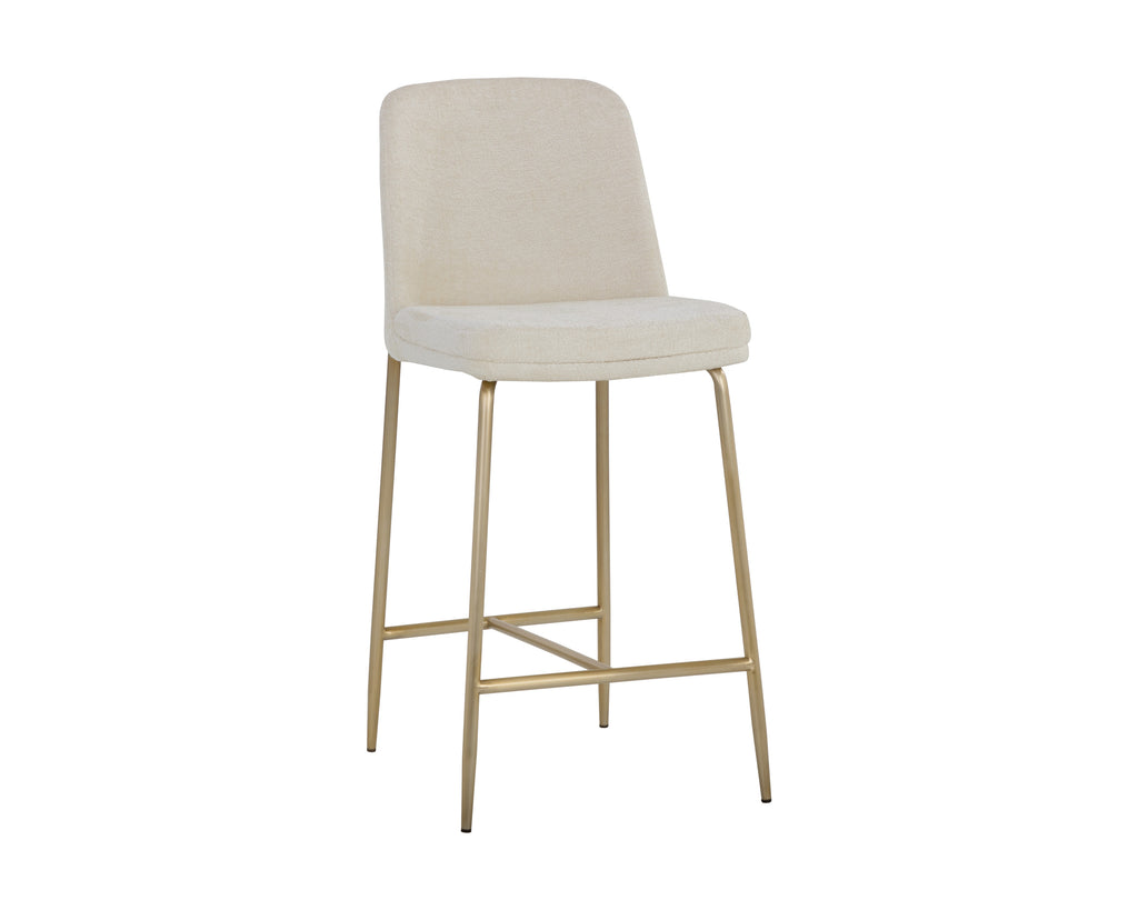 Zeke Counter Stool - Antique Brass - Bergen Ivory | Sunpan Furniture - 109182