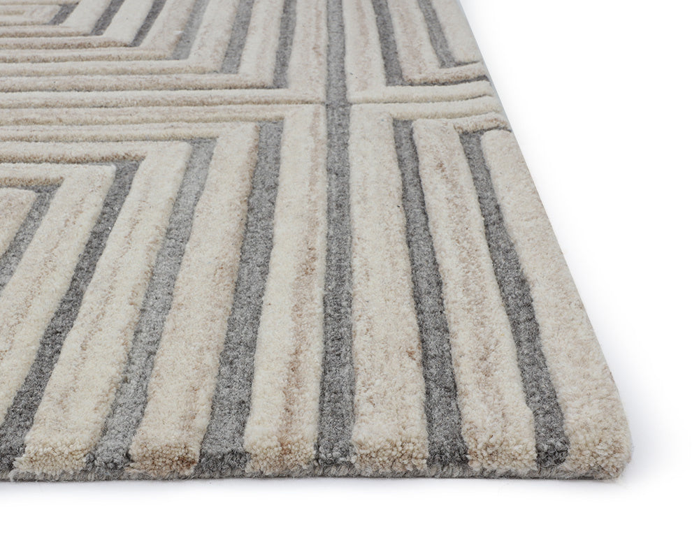 Oslow Hand-Tufted Rug - Beige / Grey - 10' X 14' | Sunpan Furniture - 109372