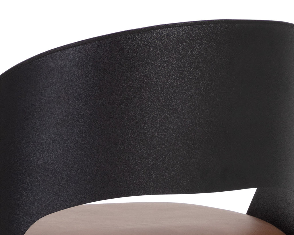 Dezirae Barstool - Black - Cognac Leather | Sunpan Furniture - 111051