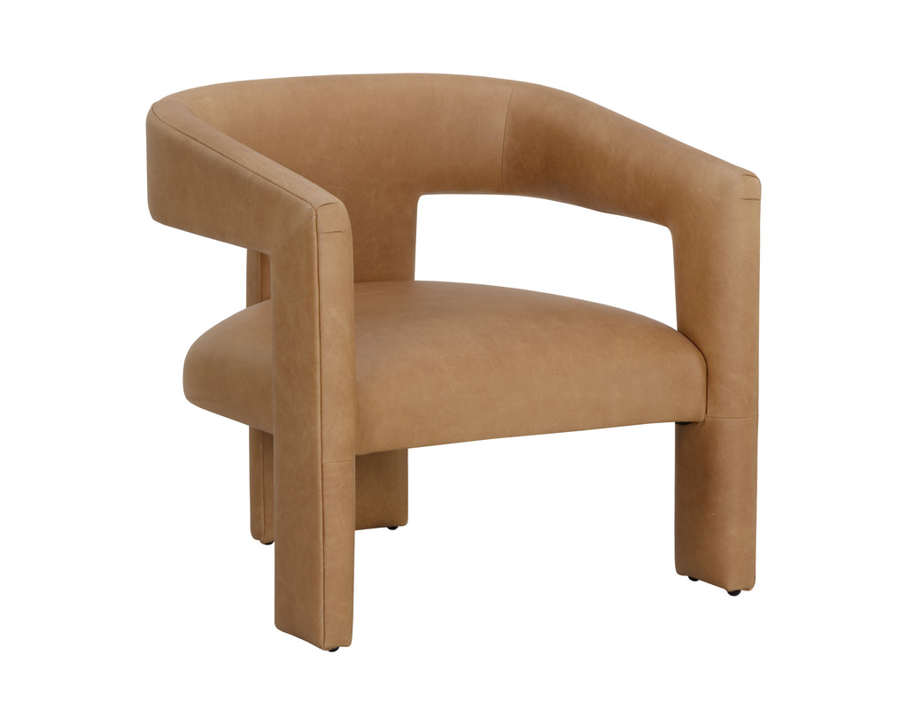 Cobourg Lounge Chair - Ludlow Sesame Leather | Sunpan Furniture - 111587