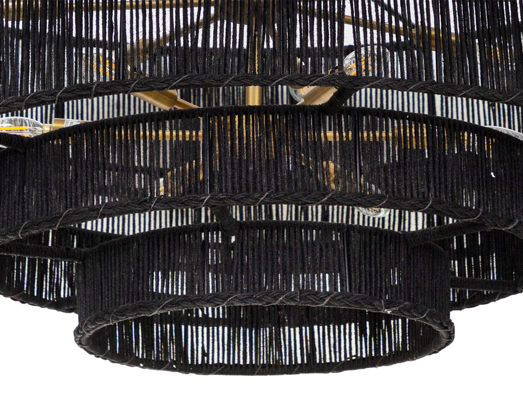 Lumina Chandelier - Black Jute | Sunpan Furniture - 111709