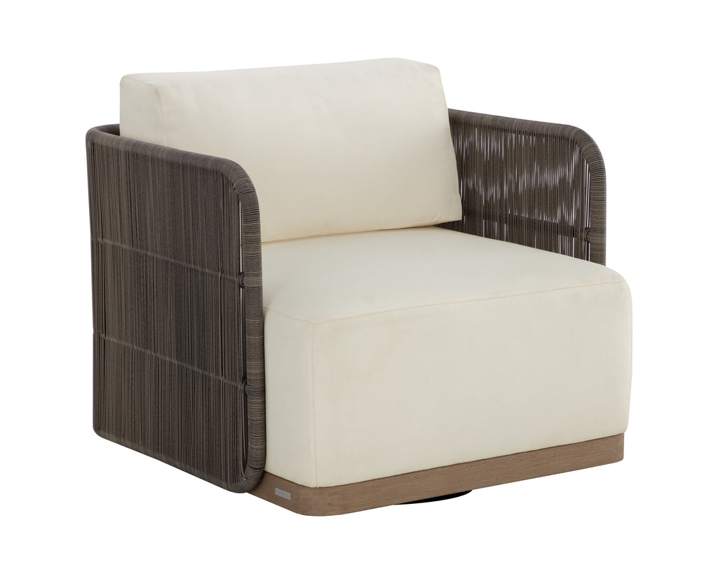 Ravenna Swivel Armchair - Stinson Cream | Sunpan Furniture - 111050