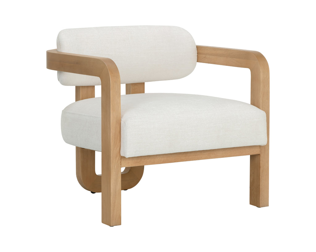 Madrone Lounge Chair - Rustic Oak - Heather Ivory Tweed | Sunpan Furniture - 111586