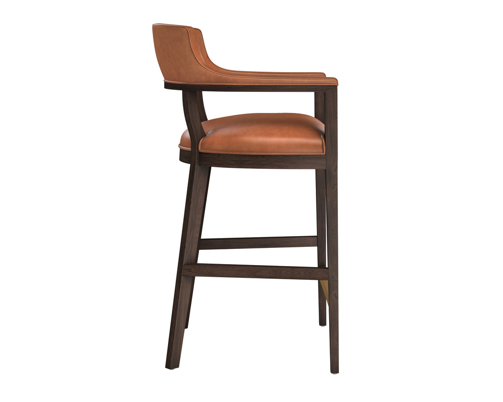 Brylea Barstool - Brown - Shalimar Tobacco Leather | Sunpan Furniture - 110516