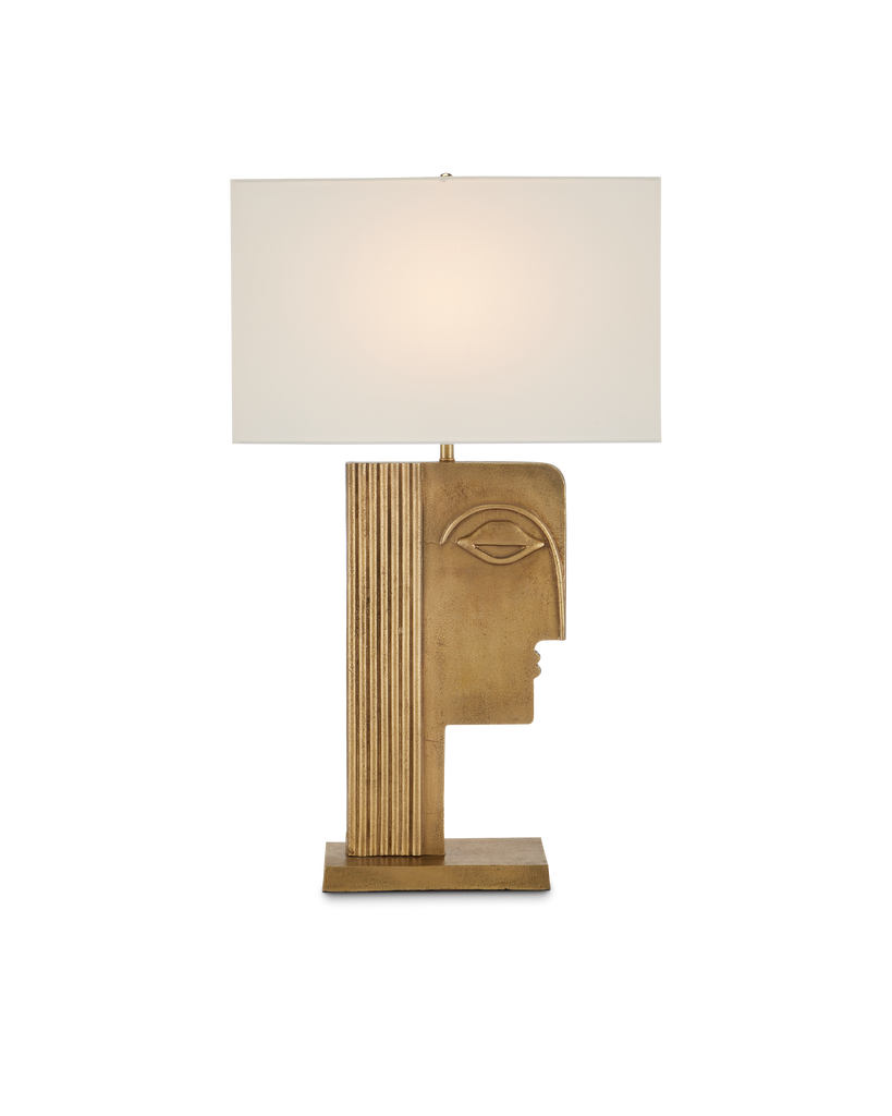 Currey & Co Thebes Brass Table Lamp | 6000-0859