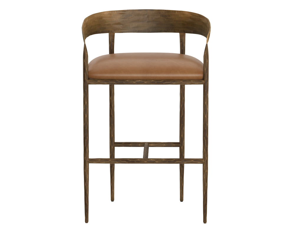 Zanatta Barstool - Tan Leather | Sunpan Furniture - 111798