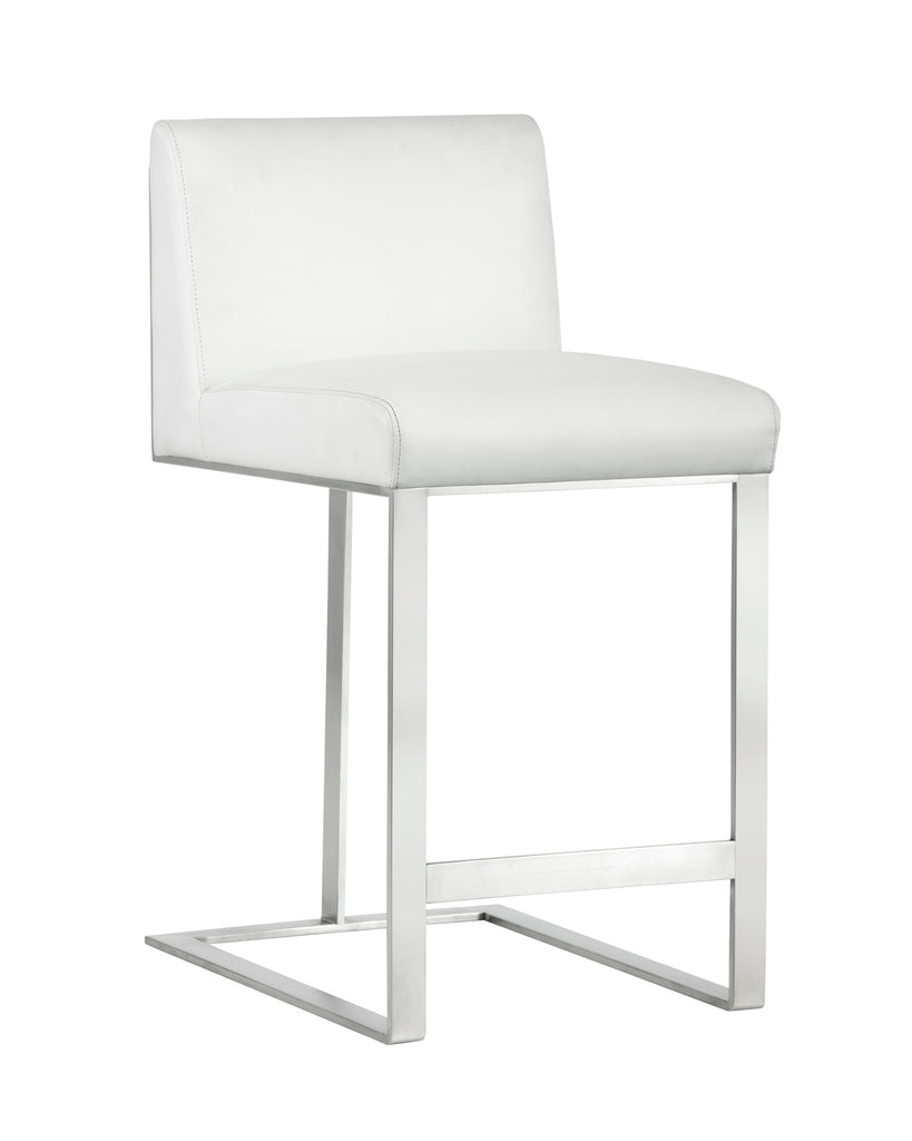 Dean Counter Stool - Stainless Steel - Cantina White | Sunpan Furniture - 103717