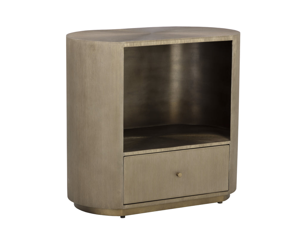 Siena Nightstand - Oval - Antique Brass | Sunpan Furniture - 110364