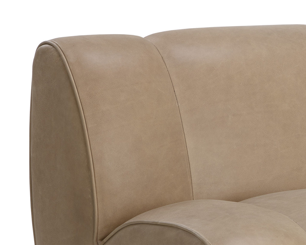 Blaise Swivel Lounge Chair - Sahara Sand Leather | Sunpan Furniture - 111320