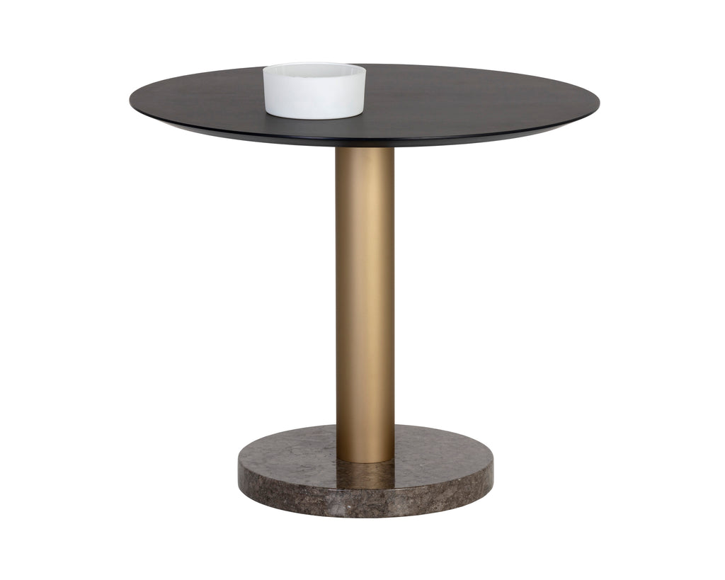 Monaco Bistro Table - Gold - Grey Marble / Charcoal Grey - 35.5" | Sunpan Furniture - 105878