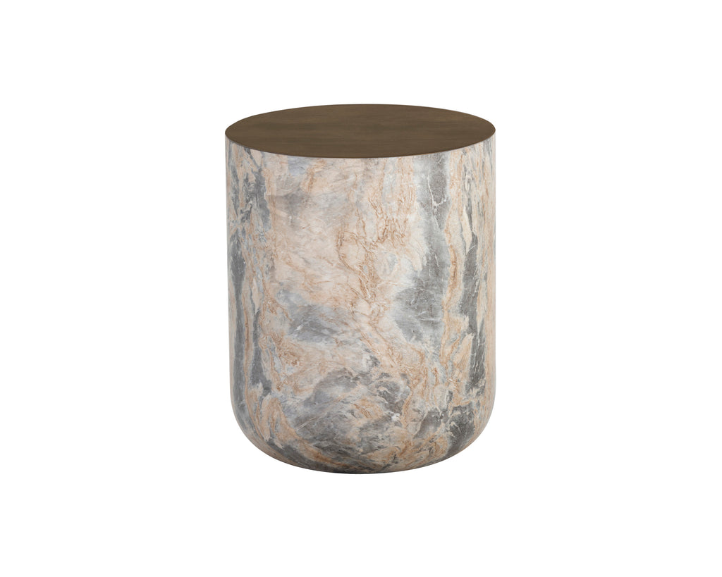 Diaz End Table - Marble Look - Antique Brass | Sunpan Furniture - 107199