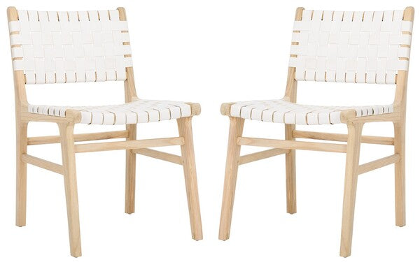 safavieh-taika-woven-leather-dining-chair-dch4000-White / Light Natural