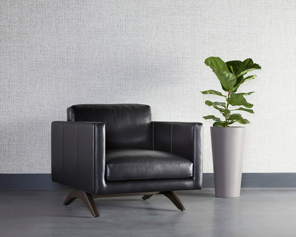 Rogers Armchair - Cortina Black Leather | Sunpan Furniture - 110577