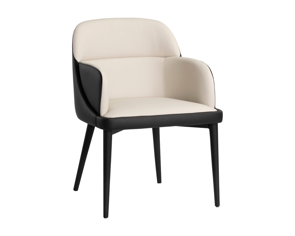 Hagan Dining Armchair - Dillon Cream / Dillon Black | Sunpan Furniture - 105167