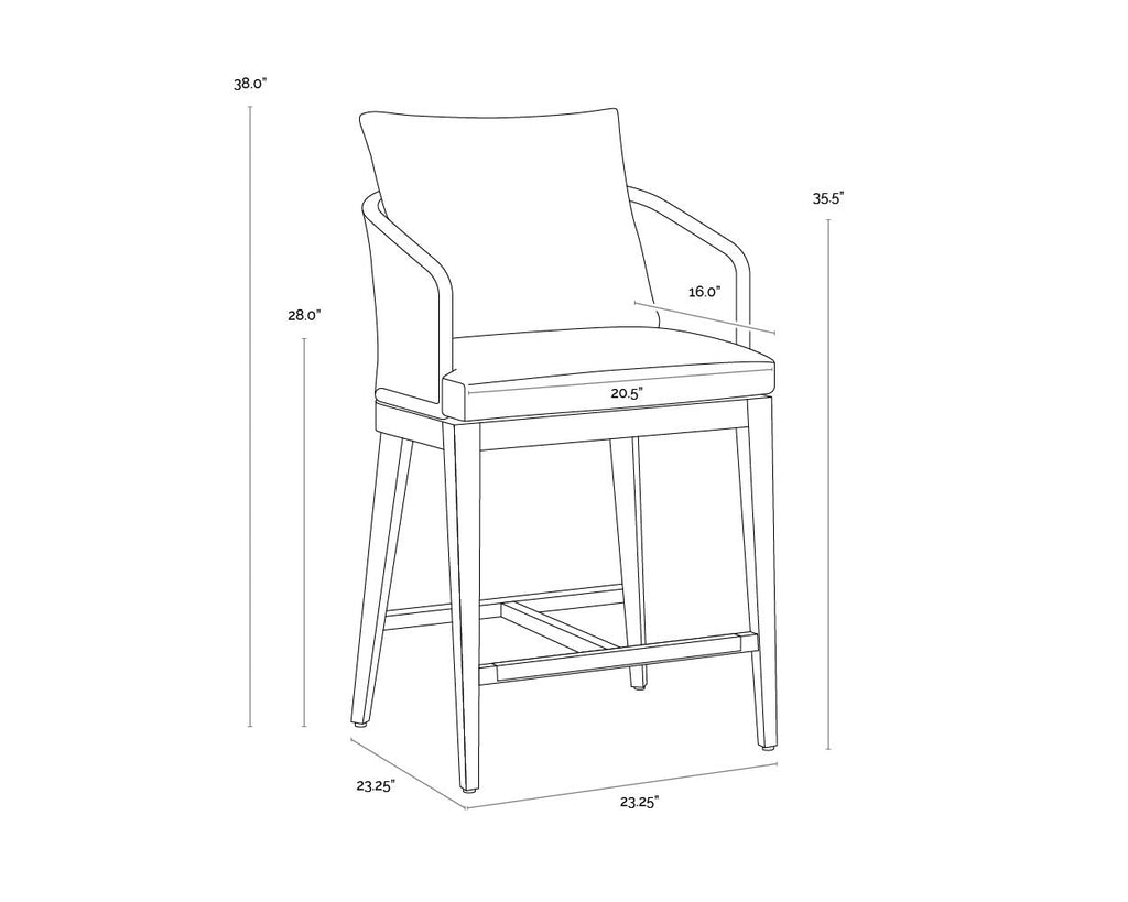 Capri Counter Stool - Natural - Gracebay Grey | Sunpan Furniture - 110439