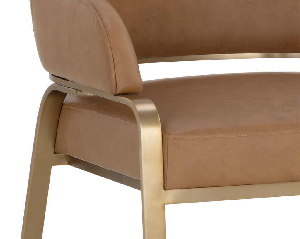 Malachi Dining Armchair - Milliken Cognac | Sunpan Furniture - 111202