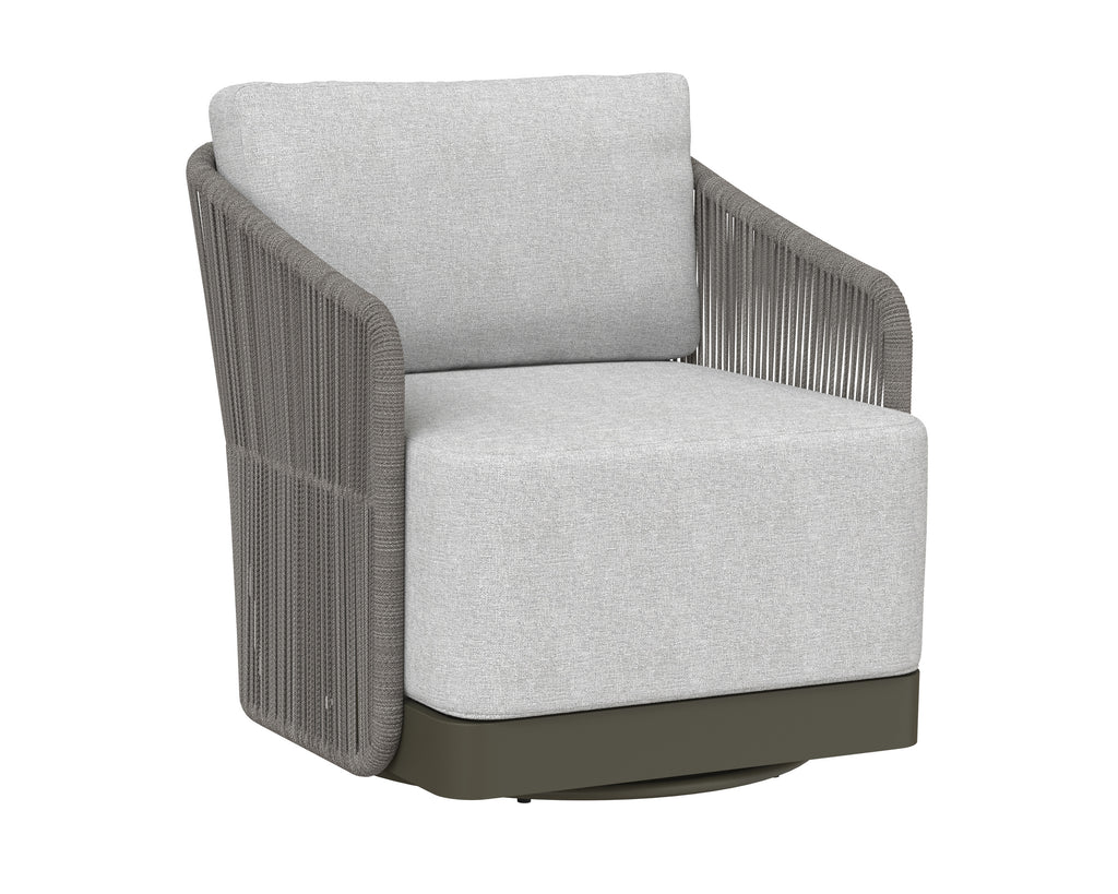 Allariz Swivel Armchair - Warm Grey - Gracebay Light Grey | Sunpan Furniture - 109651