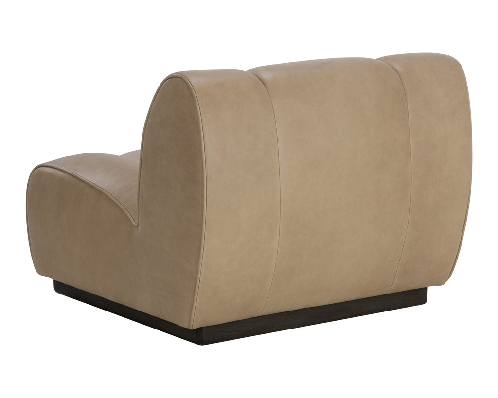 Blaise Swivel Lounge Chair - Sahara Sand Leather | Sunpan Furniture - 111320