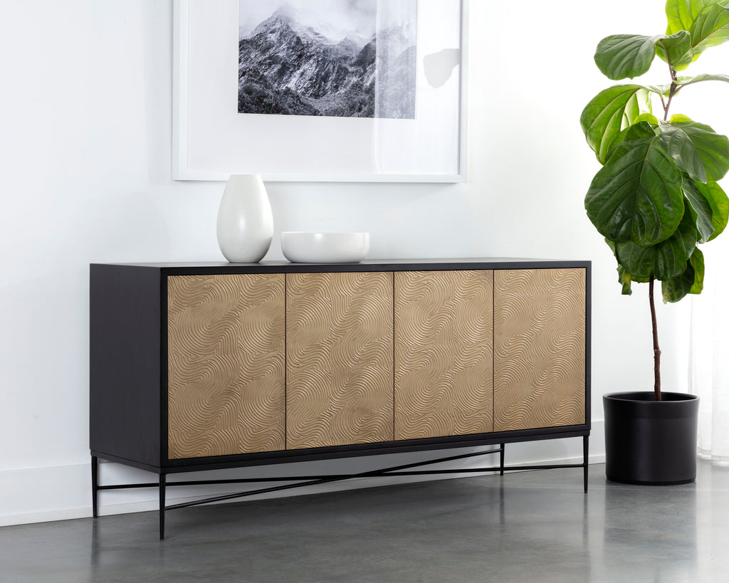 Algarve Sideboard - Black / Champagne Gold | Sunpan Furniture - 111015