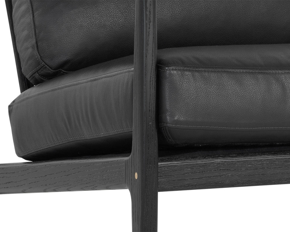 Gilmore Lounge Chair - Black - Black Leather | Sunpan Furniture - 106691