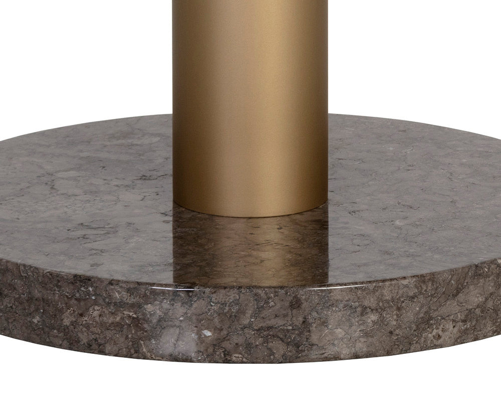 Monaco Bistro Table - Gold - Grey Marble / Charcoal Grey - 35.5" | Sunpan Furniture - 105878