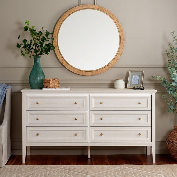 Sondra 6 Drawer Dresser | Safavieh - DRS9602 - Bleached White / Gold