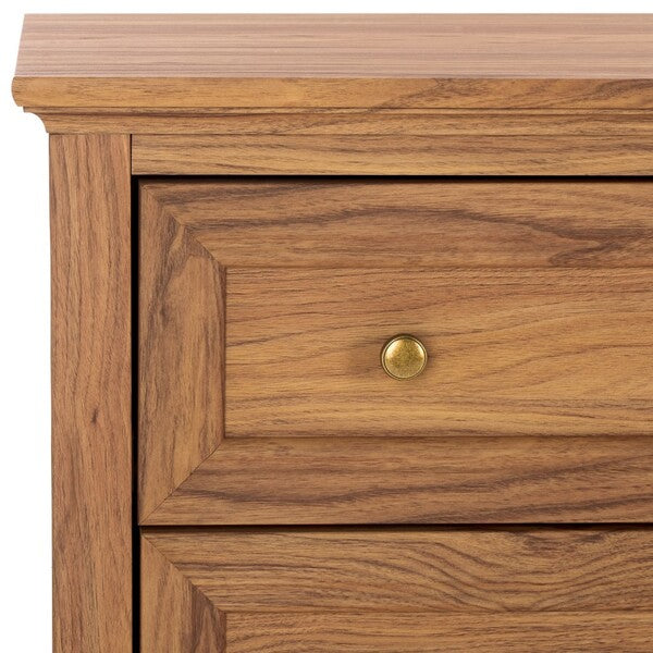 Sondra 6 Drawer Dresser | Safavieh - DRS9602 - Oak / Gold