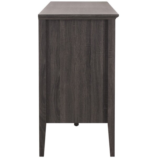 Sondra 6 Drawer Dresser | Safavieh - DRS9602 - Distressed Black / Gold