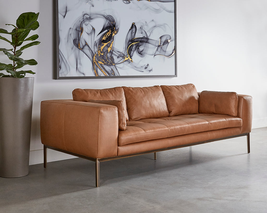 Burr Sofa - Behike Saddle Leather | Sunpan Furniture - 106139