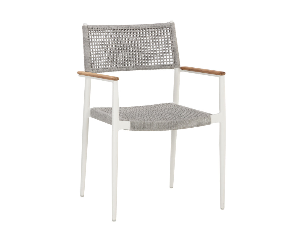 Nava Stackable Dining Armchair - White | Sunpan Furniture - 111090