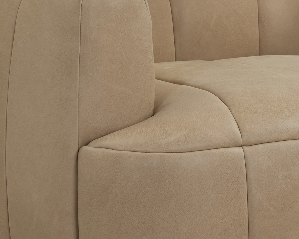 Tadeo Swivel Lounge Chair - Dark Brown - Sahara Sand Leather | Sunpan Furniture - 111080