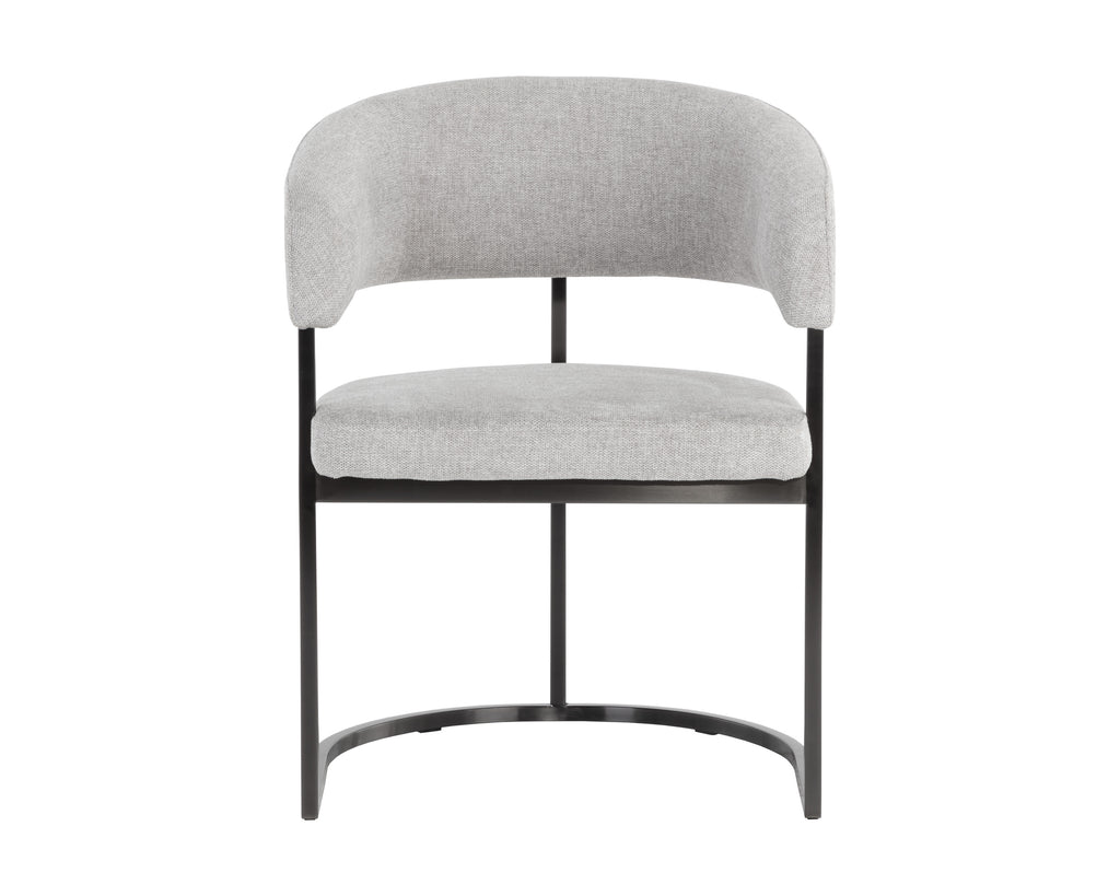 Marris Dining Armchair - Gunmetal - Belfast Heather Grey | Sunpan Furniture - 107885