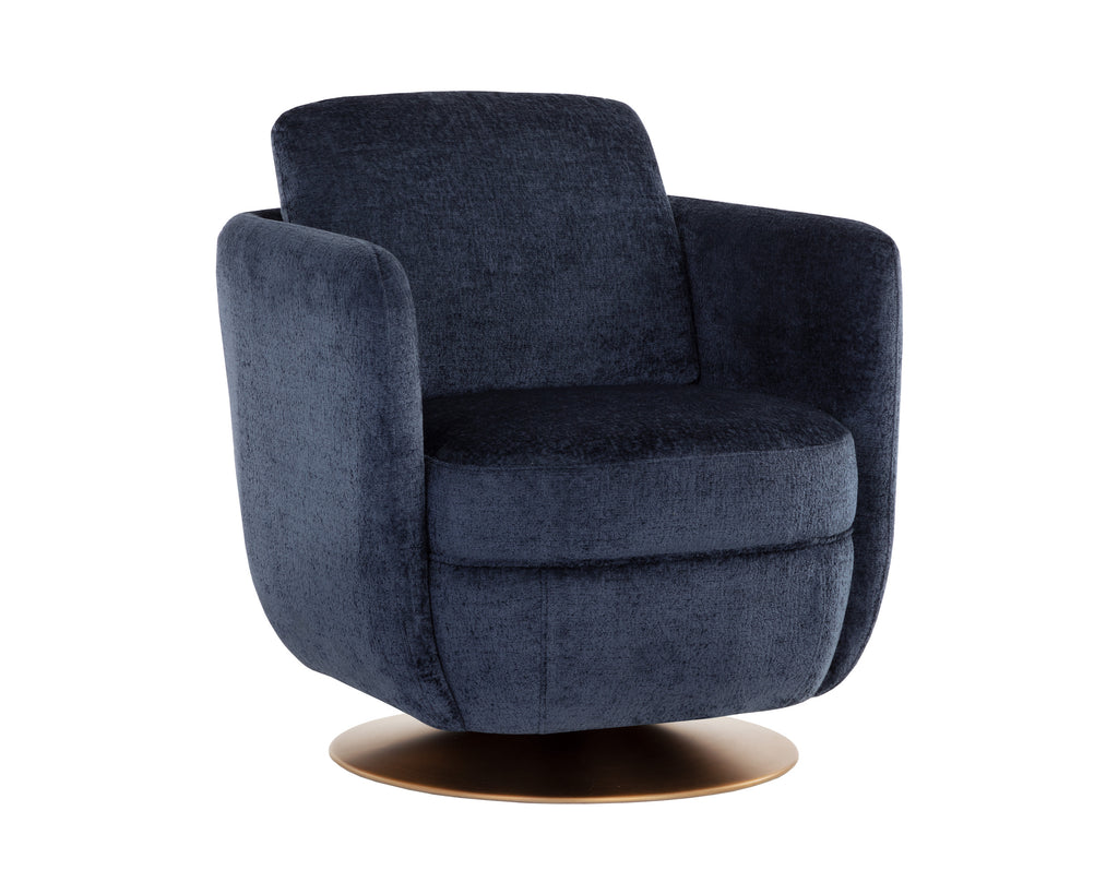 Gilley Swivel Lounge Chair - Bergen Navy | Sunpan Furniture - 109310