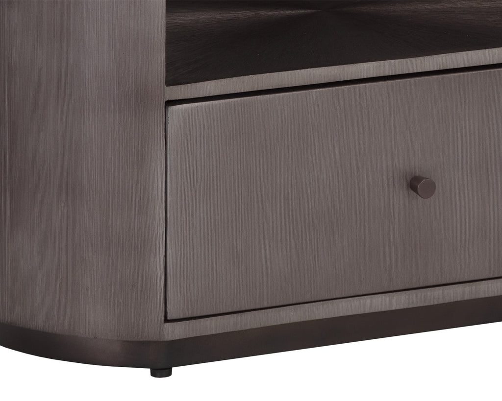 Siena Nightstand - Oval - Gunmetal | Sunpan Furniture - 110365