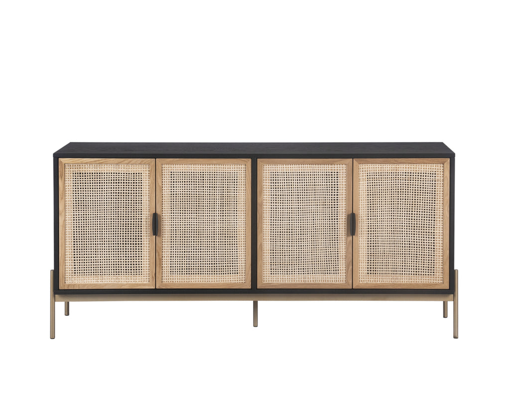 Avida Sideboard - Large - Gold - Black/Natural | Sunpan Furniture - 108075