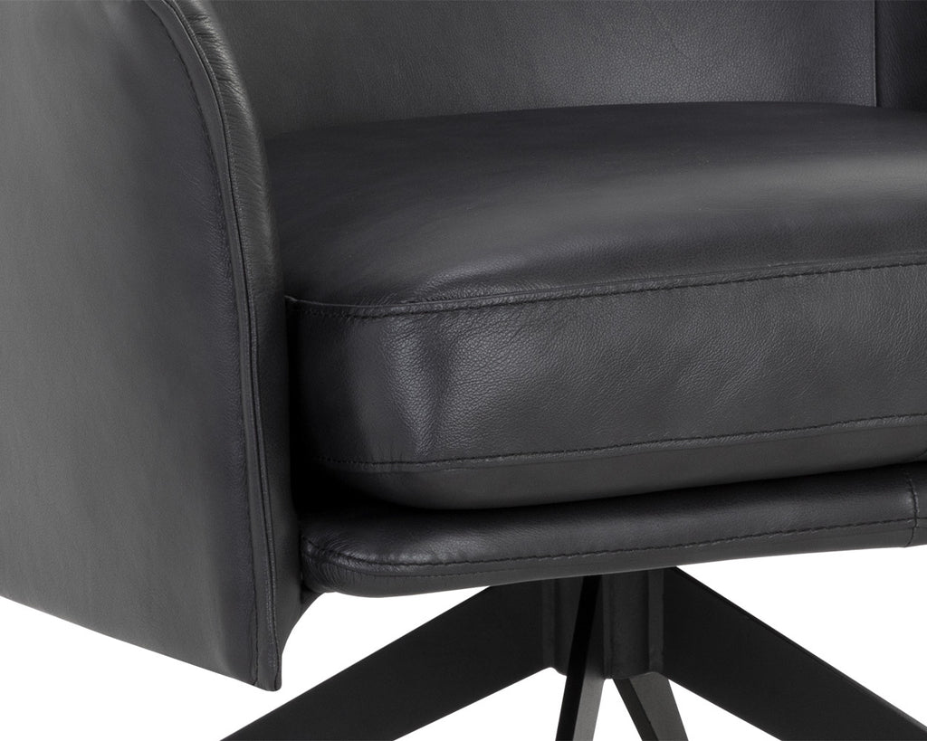 Crosby Swivel Lounge Chair - Alpine Black Leather | Sunpan Furniture - 111085