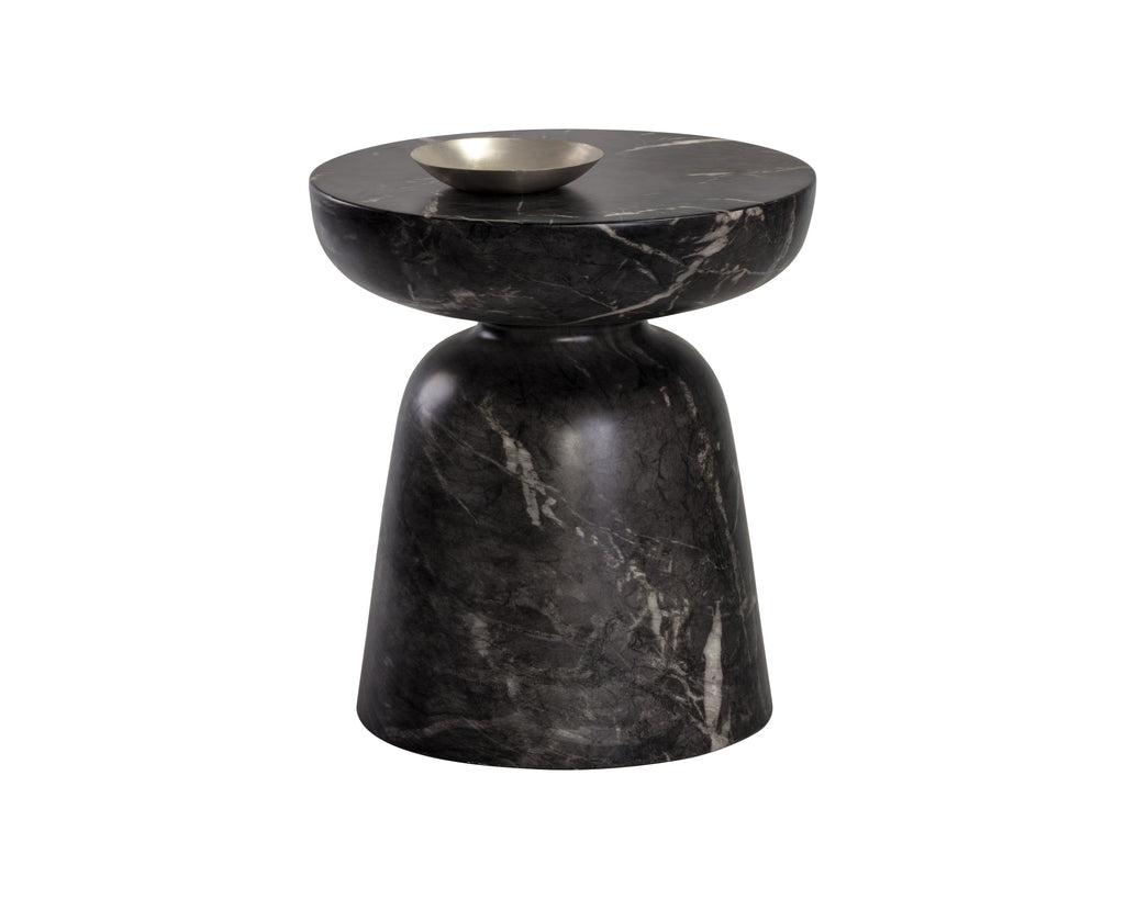 Lucida End Table - Marble Look - Black | Sunpan Furniture - 105011