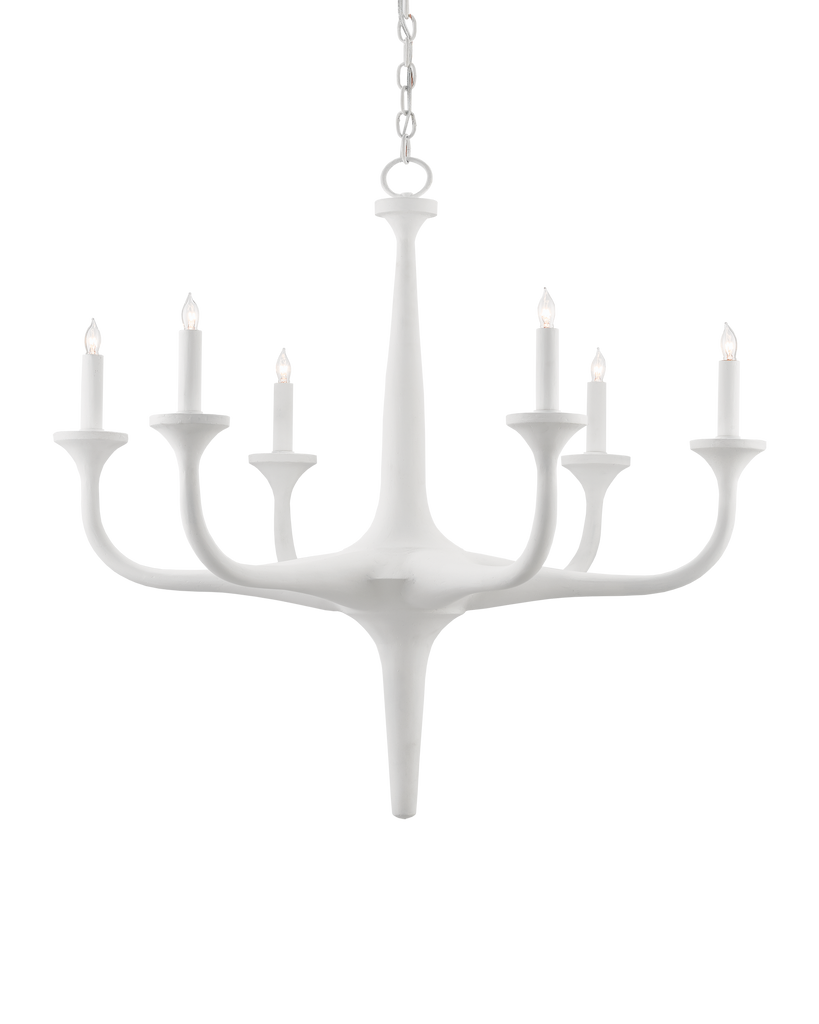 Currey & Co Albion White Chandelier | 9000-0255