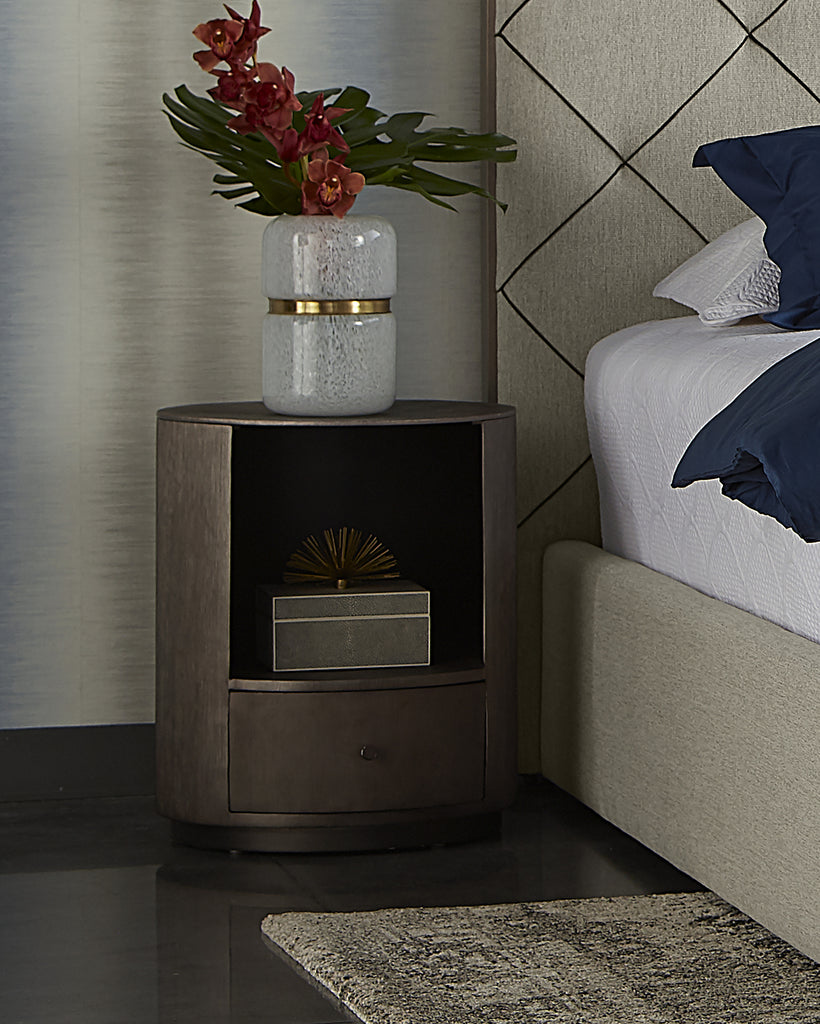 Siena Nightstand - Round - Gunmetal | Sunpan Furniture - 105498