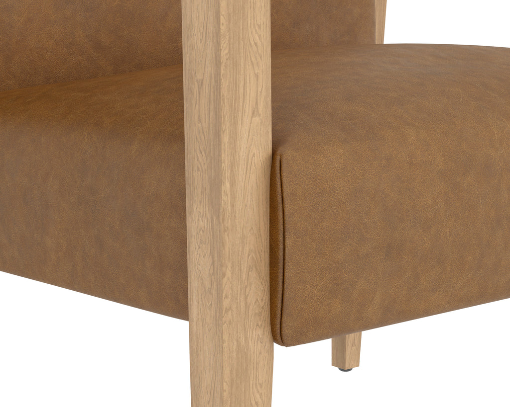 Earl Lounge Chair - Rustic Oak - Ludlow Sesame Leather | Sunpan Furniture - 110602