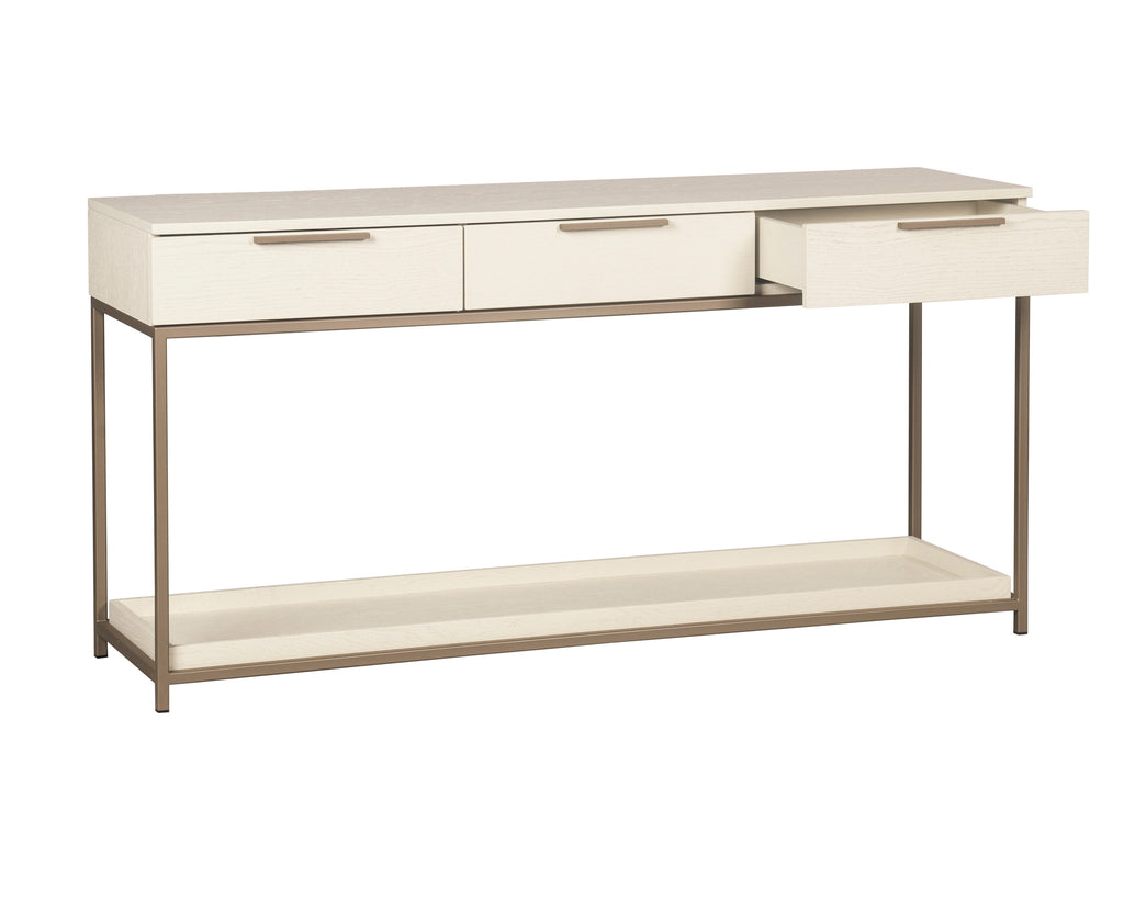 Rebel Console Table With Drawers - Champagne Gold - Cream | Sunpan Furniture - 108770