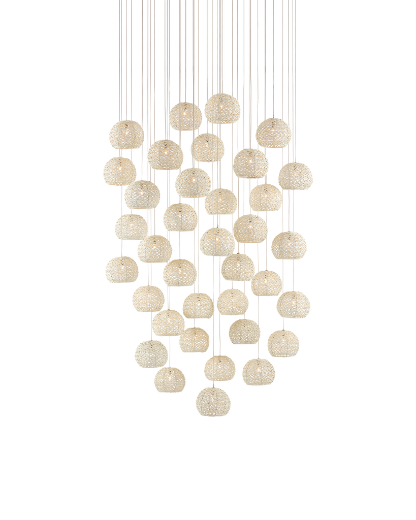 Currey & Co Piero White 36-Light Round Multi-Drop Pendant | 9000-0915