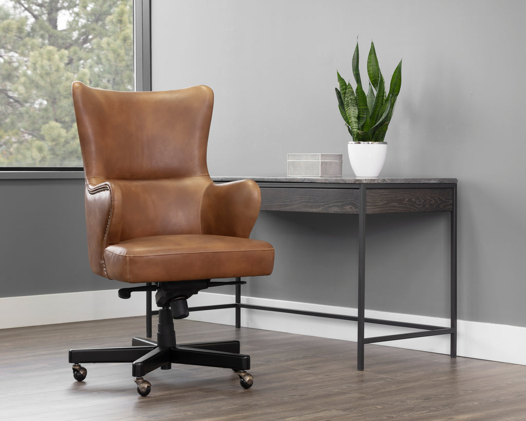 Hubert Office Chair - Tobacco Tan | Sunpan Furniture - 107526